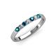 3 - Fiala 2.40 mm London Blue Topaz and Lab Grown Diamond 7 Stone Wedding Band 