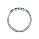 5 - Fiala 2.40 mm London Blue Topaz and Lab Grown Diamond 7 Stone Wedding Band 