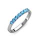 4 - Fiala 2.70 mm Blue Topaz 7 Stone Wedding Band 