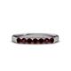 3 - Fiala 2.70 mm Red Garnet 7 Stone Wedding Band 