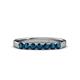 3 - Fiala 2.70 mm Blue Diamond 7 Stone Wedding Band 
