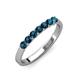 4 - Fiala 2.70 mm Blue Diamond 7 Stone Wedding Band 