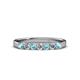 3 - Fiala 2.70 mm Aquamarine and Diamond 7 Stone Wedding Band 
