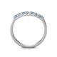 4 - Fiala 2.70 mm Aquamarine and Diamond 7 Stone Wedding Band 