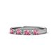 1 - Fiala 2.70 mm Pink Tourmaline and Diamond 7 Stone Wedding Band 