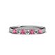 3 - Fiala 2.70 mm Pink Tourmaline and Diamond 7 Stone Wedding Band 