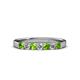 3 - Fiala 2.70 mm Peridot and Diamond 7 Stone Wedding Band 