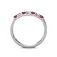 4 - Fiala 2.70 mm Rhodolite Garnet and Diamond 7 Stone Wedding Band 