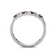 4 - Fiala 2.70 mm Smoky Quartz and Diamond 7 Stone Wedding Band 