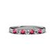 3 - Fiala 2.70 mm Rhodolite Garnet and Lab Grown Diamond 7 Stone Wedding Band 