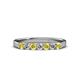 3 - Fiala 2.70 mm Yellow Sapphire and Lab Grown Diamond 7 Stone Wedding Band 
