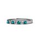 1 - Fiala 2.70 mm London Blue Topaz and Lab Grown Diamond 7 Stone Wedding Band 