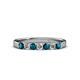 3 - Fiala 2.70 mm London Blue Topaz and Lab Grown Diamond 7 Stone Wedding Band 