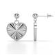 1 - Zula Radiant Fluted Heart Drop Earrings with Milgrain Edge in 14K Solid Gold 