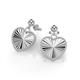 4 - Zula Radiant Fluted Heart Drop Earrings with Milgrain Edge in 14K Solid Gold 