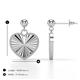 5 - Zula Radiant Fluted Heart Drop Earrings with Milgrain Edge in 14K Solid Gold 
