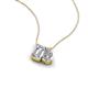 3 - Arika 1.10 ctw Emerald and Pear Shape Lab Grown Diamond Toi Et Moi Women Pendant Necklace 