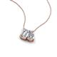 3 - Arika 1.10 ctw Emerald and Pear Shape Lab Grown Diamond Toi Et Moi Women Pendant Necklace 