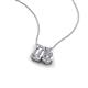 3 - Arika 1.10 ctw Emerald and Pear Shape Lab Grown Diamond Toi Et Moi Women Pendant Necklace 
