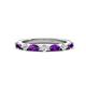 1 - Mira 0.46 ctw Marquise Amethyst and Round Lab Grown Diamond Women Stackable Wedding Band 