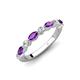4 - Mira 0.46 ctw Marquise Amethyst and Round Lab Grown Diamond Women Stackable Wedding Band 