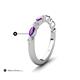 5 - Mira 0.46 ctw Marquise Amethyst and Round Lab Grown Diamond Women Stackable Wedding Band 