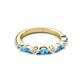 3 - Mira 0.62 ctw Marquise Blue Topaz and Round Lab Grown Diamond Women Stackable Wedding Band 