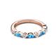 3 - Mira 0.62 ctw Marquise Blue Topaz and Round Lab Grown Diamond Women Stackable Wedding Band 