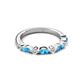 3 - Mira 0.62 ctw Marquise Blue Topaz and Round Lab Grown Diamond Women Stackable Wedding Band 