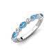 4 - Mira 0.62 ctw Marquise Blue Topaz and Round Lab Grown Diamond Women Stackable Wedding Band 