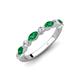 4 - Mira 0.46 ctw Marquise Emerald and Round Lab Grown Diamond Women Stackable Wedding Band 