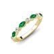 4 - Mira 0.46 ctw Marquise Emerald and Round Lab Grown Diamond Women Stackable Wedding Band 