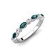 4 - Mira 0.58 ctw Marquise London Blue Topaz and Round Lab Grown Diamond Women Stackable Wedding Band 