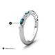 5 - Mira 0.58 ctw Marquise London Blue Topaz and Round Lab Grown Diamond Women Stackable Wedding Band 
