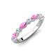 4 - Mira 0.62 ctw Marquise Pink Sapphire and Round Lab Grown Diamond Women Stackable Wedding Band 