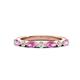1 - Mira 0.62 ctw Marquise Pink Sapphire and Round Lab Grown Diamond Women Stackable Wedding Band 