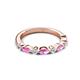 3 - Mira 0.62 ctw Marquise Pink Sapphire and Round Lab Grown Diamond Women Stackable Wedding Band 