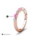 5 - Mira 0.62 ctw Marquise Pink Sapphire and Round Lab Grown Diamond Women Stackable Wedding Band 