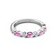 3 - Mira 0.62 ctw Marquise Pink Sapphire and Round Lab Grown Diamond Women Stackable Wedding Band 
