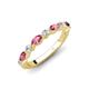 4 - Mira 0.46 ctw Marquise Pink Tourmaline and Round Lab Grown Diamond Women Stackable Wedding Band 