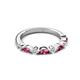 3 - Mira 0.46 ctw Marquise Pink Tourmaline and Round Lab Grown Diamond Women Stackable Wedding Band 