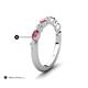5 - Mira 0.46 ctw Marquise Pink Tourmaline and Round Lab Grown Diamond Women Stackable Wedding Band 