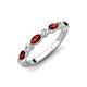 4 - Mira 0.54 ctw Marquise Red Garnet and Round Lab Grown Diamond Women Stackable Wedding Band 
