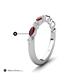 5 - Mira 0.54 ctw Marquise Red Garnet and Round Lab Grown Diamond Women Stackable Wedding Band 