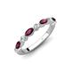 4 - Mira 0.58 ctw Marquise Rhodolite Garnet and Round Lab Grown Diamond Women Stackable Wedding Band 