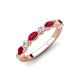 4 - Mira 0.62 ctw Marquise Ruby and Round Lab Grown Diamond Women Stackable Wedding Band 