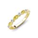 4 - Mira 0.50 ctw Marquise Yellow Sapphire and Round Lab Grown Diamond Women Stackable Wedding Band 