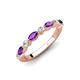 4 - Mira 0.46 ctw Marquise Amethyst and Round Natural Diamond Women Stackable Wedding Band 