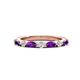 1 - Mira 0.46 ctw Marquise Amethyst and Round Natural Diamond Women Stackable Wedding Band 