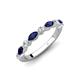 4 - Mira 0.54 ctw Marquise Blue Sapphire and Round Natural Diamond Women Stackable Wedding Band 